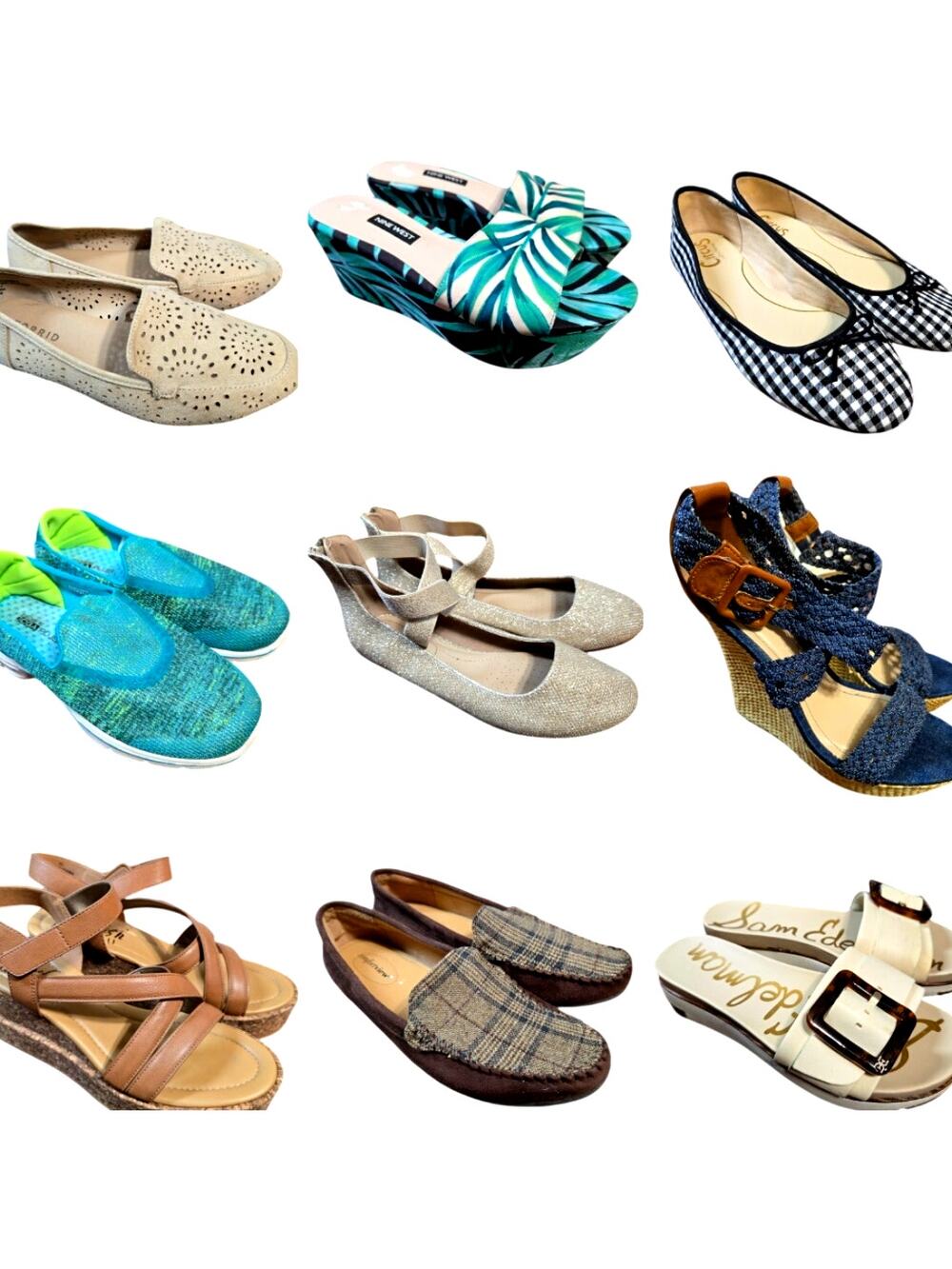 Bulk Women’s Flats Sandals Shoe Lot Of 9 Name Brand Wholesale Reseller Great ROI